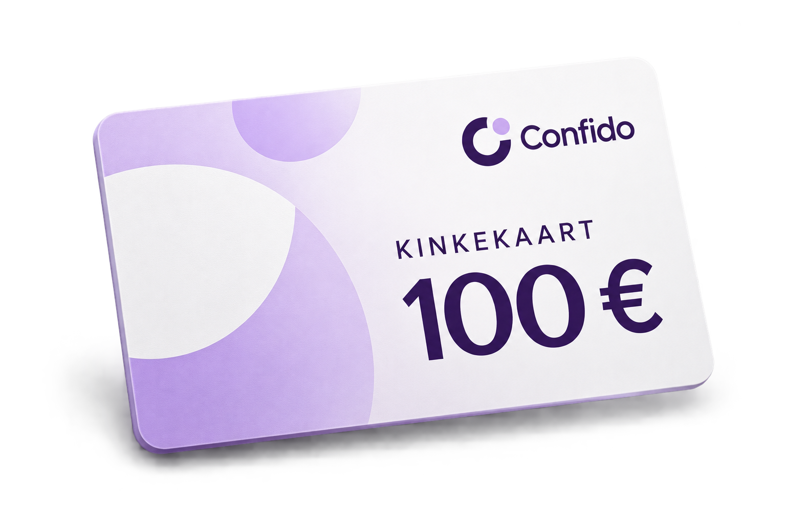 confido 100 € kinkekaardi elegantne esitlus